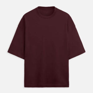 French Terry Oversized T-Shirt - Maroon