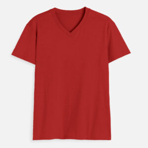 Men's V Neck T-Shirt - Red