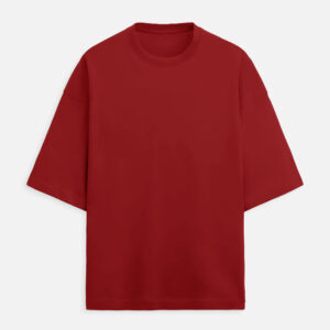 French Terry Oversized T-Shirt - Red