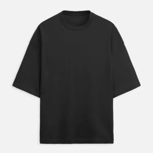 French Terry Oversized T-Shirt - Black