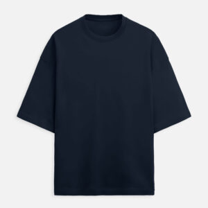 French Terry Oversized T-Shirt - Navy Blue