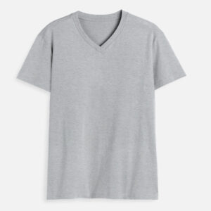 Men's V Neck T-Shirt - Grey