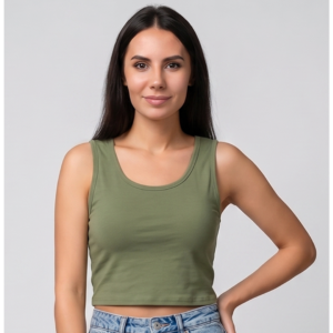 Crop Tank - Olive Green